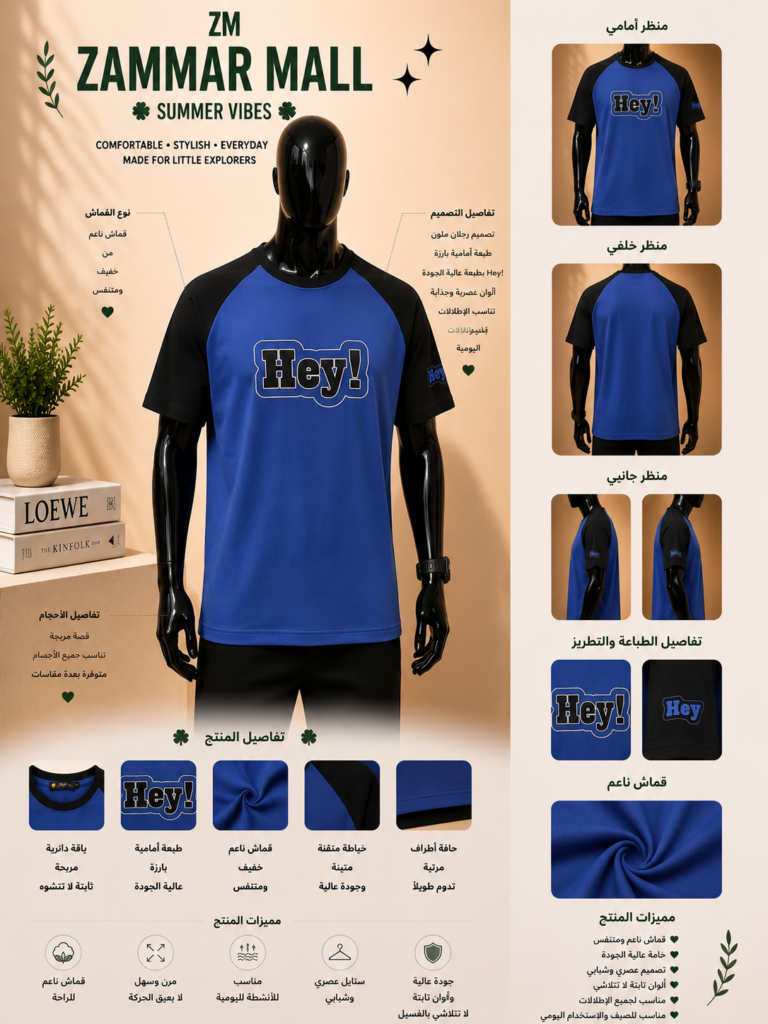 تيشيرت Hey! ستايل شبابي – Blue Street Edition - صورة 1