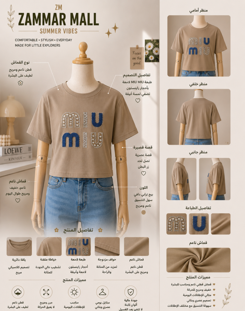 تيشيرت نسائي MIU MIU ستايل كاجوال - صورة 4