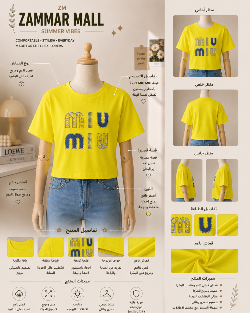 تيشيرت نسائي MIU MIU ستايل كاجوال - صورة 2