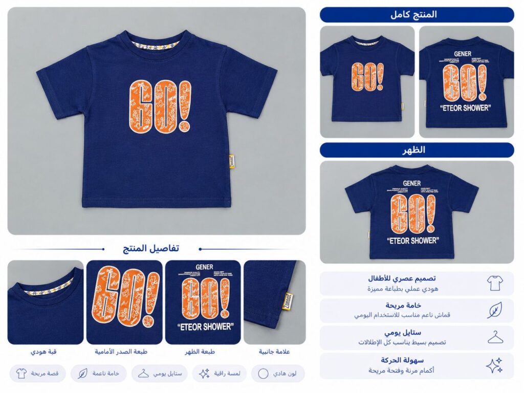 تيشيرت أطفال صيفي GO! – نصف كم - صورة 4